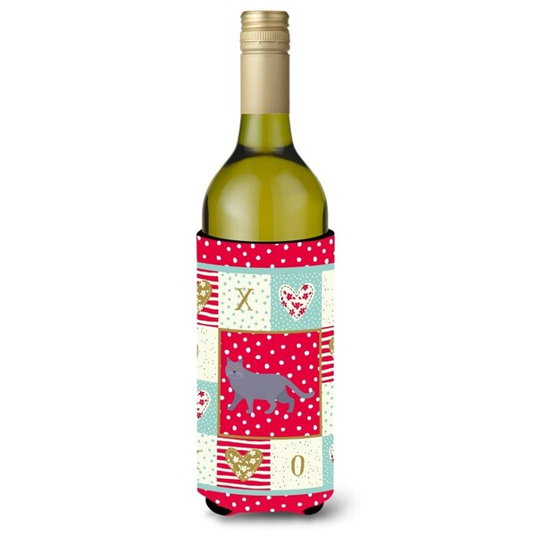 Carolines Treasures 24 oz British Shorthair No.1 Cat Love Wine Bottle Hugger - CK5568LITERK