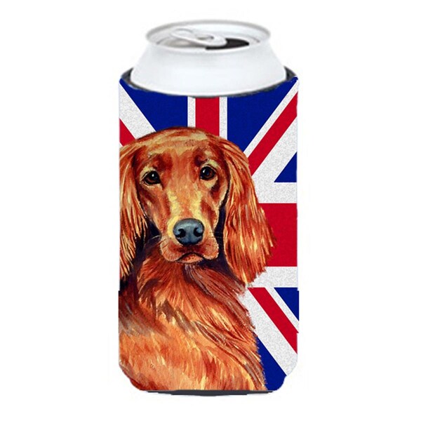 Carolines Treasures Irish Setter With English Union Jack British Flag Tall Boy bottle sleeve Hugger - 22 To 24 Oz. - LH9504TBC