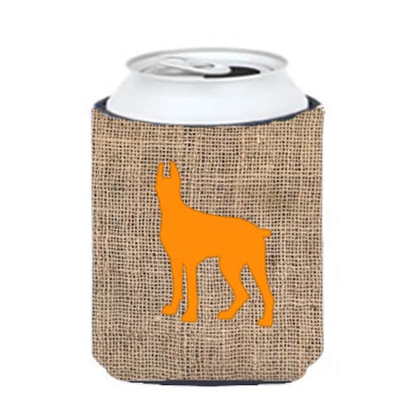 Carolines Treasures Great Dane Burlap And Orange Can Or Bottle  Hugger - BB1081-BL-OR-CC