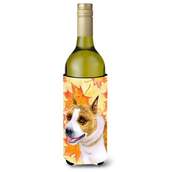 Carolines Treasures American Staffordshire Fall Wine Bottle Beverge Insulator Hugger - BB9905LITERK