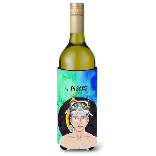 Carolines Treasures Pisces Zodiac Sign Wine Bottle Beverge Insulator Hugger - BB7316LITERK