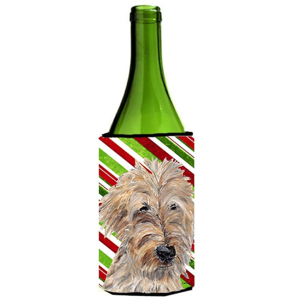 Carolines Treasures Goldendoodle Candy Cane Christmas Wine bottle sleeve Hugger - 24 oz. - SC9619LITERK