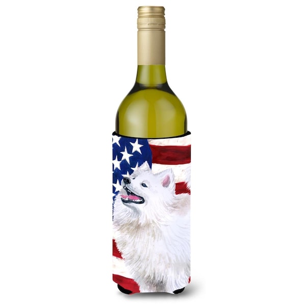 Carolines Treasures Samoyed Patriotic Wine Bottle Beverge Insulator Hugger - BB9691LITERK