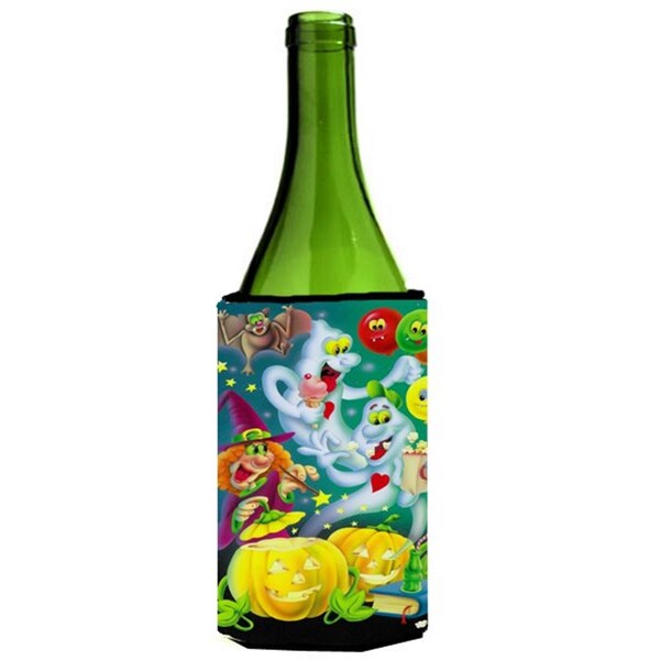 Carolines Treasures Witch Party with the Ghosts Halloween Wine Bottle Can cooler Hugger - APH0932LITERK