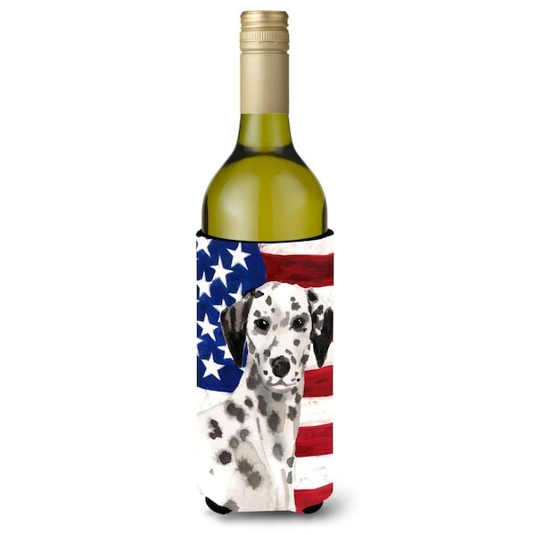 Carolines Treasures Dalmatian Patriotic Wine Bottle Beverge Insulator Hugger - BB9380LITERK
