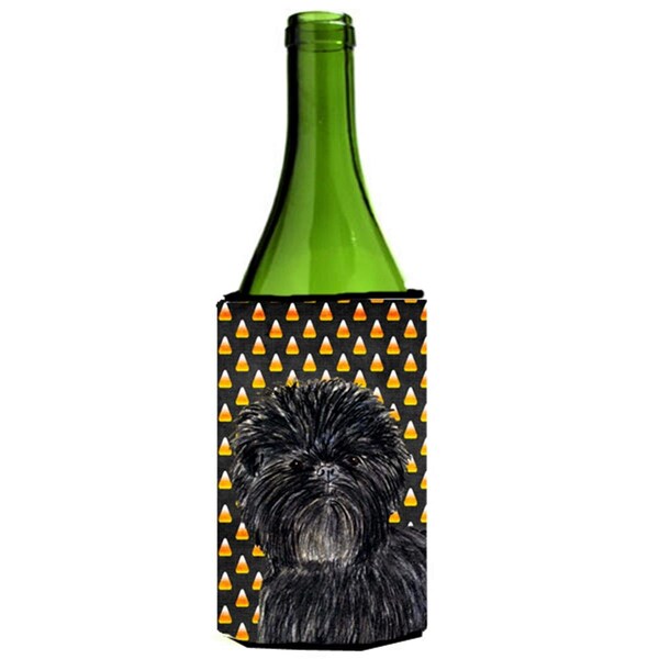 Carolines Treasures Affenpinscher Candy Corn Halloween Portrait Wine Bottle  Hugger - 24 oz. - SS4304LITERK