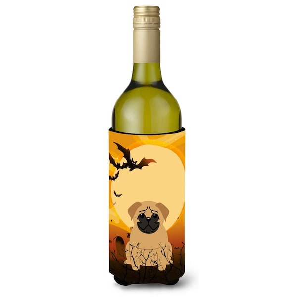 Carolines Treasures Halloween Pug Brown Wine Bottle Beverge Insulator Hugger - BB4273LITERK