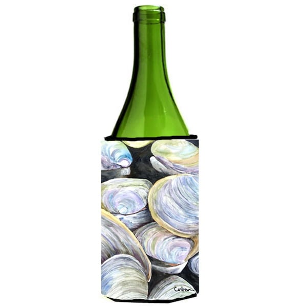 Carolines Treasures Clam Quahog Shells Wine bottle sleeve Hugger - 24 oz. - 8714LITERK