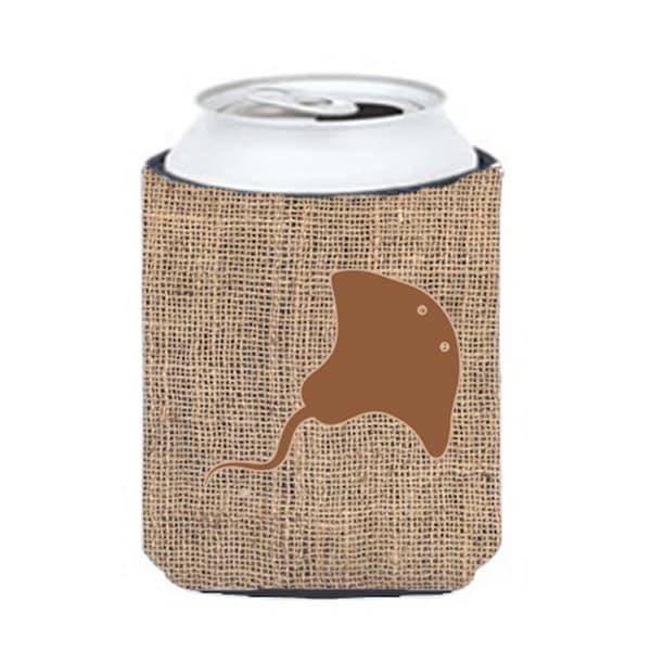 Carolines Treasures Stingray Burlap And Brown Can Or Bottle  Hugger - BB1095-BL-BN-CC