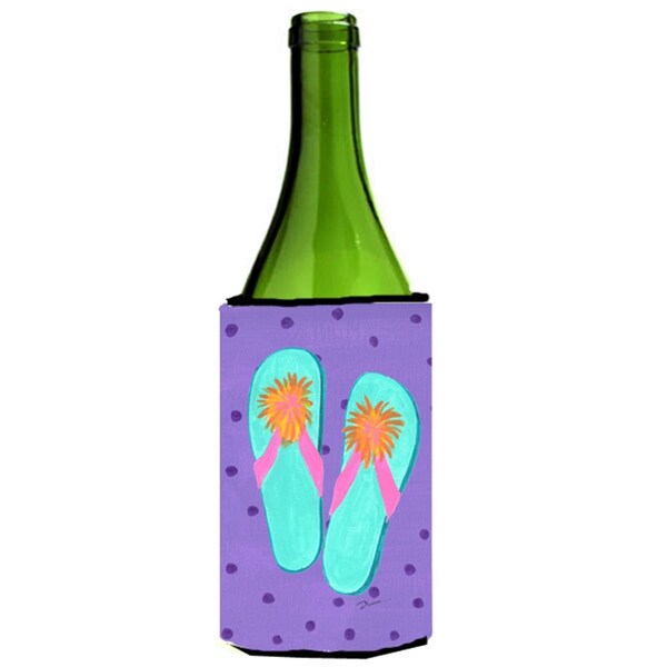 Carolines Treasures Flip Flops Purple Wine Bottle   Hugger - LD6152LITERK