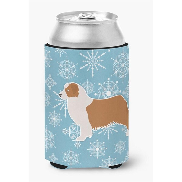 Carolines Treasures Winter Snowflake Australian Shepherd Dog Can or Bottle Hugger - BB3533CC
