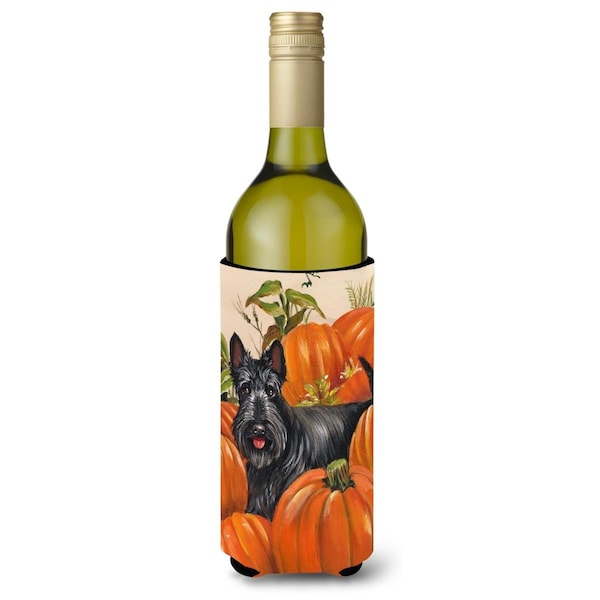 Carolines Treasures 24 oz Scottish Terrier Scottie Pumpkins Wine Bottle Hugger - PPP3168LITERK