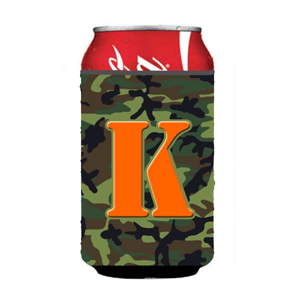 Carolines Treasures Letter K Initial Monogram - Camo Green Can Or Bottle  Hugger - CJ1030-KCC