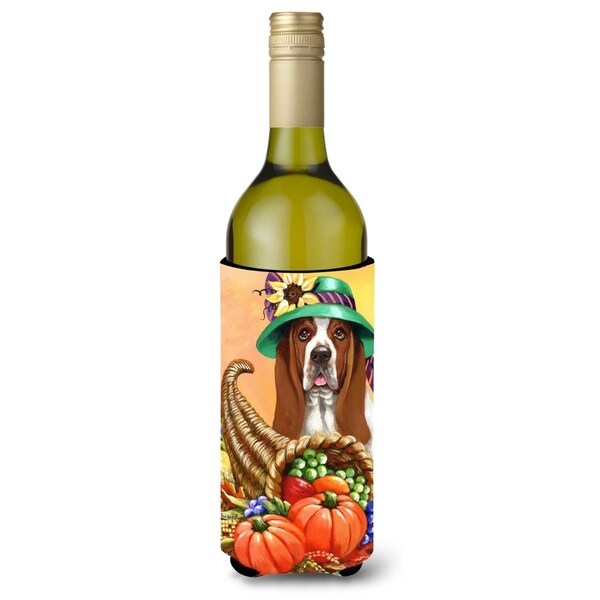 Carolines Treasures 24 oz Basset Hound Autumn Wine Bottle Hugger - PPP3010LITERK