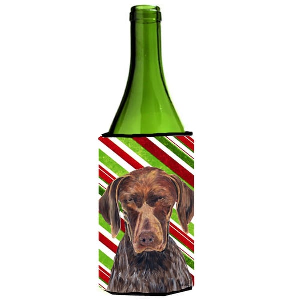 Carolines Treasures German Shorthaired Pointer Holiday Christmas Wine bottle sleeve Hugger - 24 oz. - SC9355LITERK