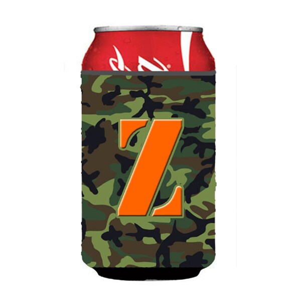 Carolines Treasures Letter Z Initial Monogram - Camo Green Can Or Bottle  Hugger - CJ1030-ZCC