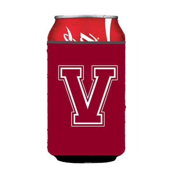 Carolines Treasures Letter V Initial Monogram - Maroon And White Can Or Bottle  Hugger - CJ1032-VCC
