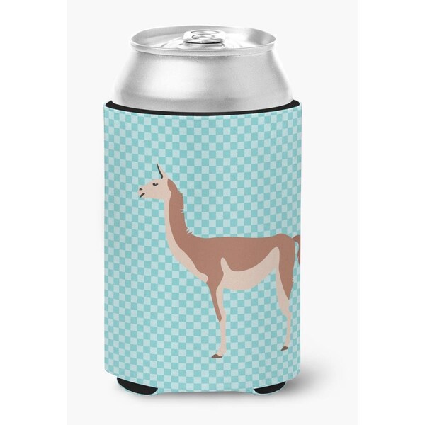 Carolines Treasures Guanaco Blue Check Can or Bottle Hugger - BB8095CC