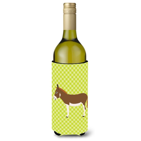 Carolines Treasures Miniature Mediterranian Donkey Green Wine Bottle Beverge Insulator Hugger - BB7673LITERK