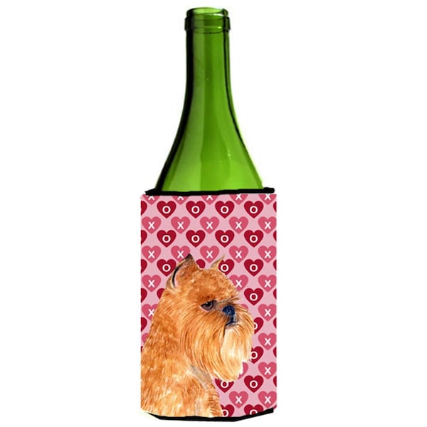 Carolines Treasures Brussels Griffon Hearts Love And Valentines Day Wine bottle sleeve Hugger - 24 oz. - SS4494LITERK