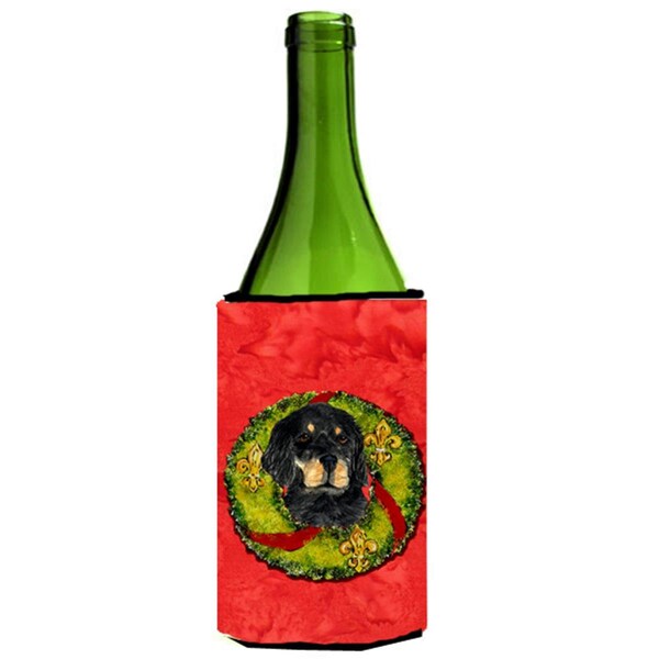 Carolines Treasures Gordon Setter Cristmas Wreath Wine bottle sleeve Hugger - SS4202LITERK