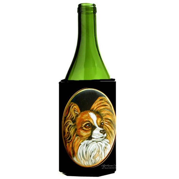 Carolines Treasures Papillon Wine bottle sleeve Hugger - 7248LITERK