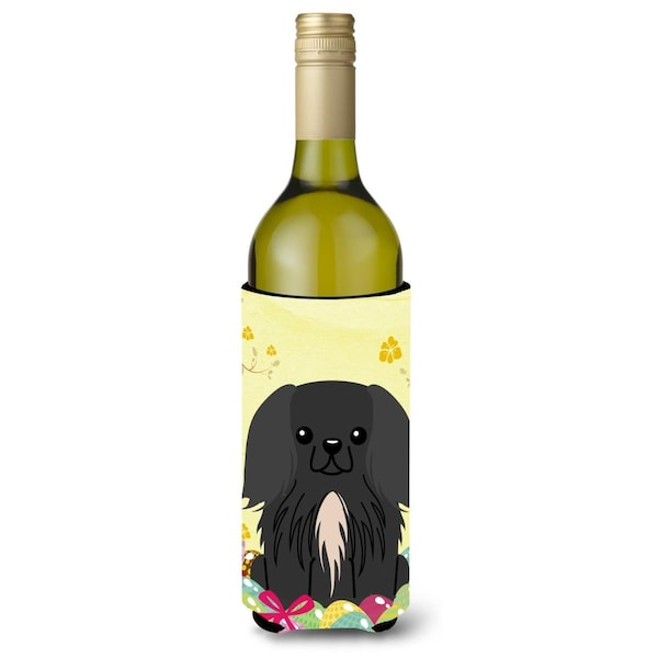 Carolines Treasures Easter Eggs Pekingnese Black Wine Bottle Beverge Insulator Hugger - BB6107LITERK