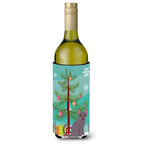Carolines Treasures Korat Cat Merry Christmas Tree Wine Bottle Beverge Insulator Hugger - BB4422LITERK