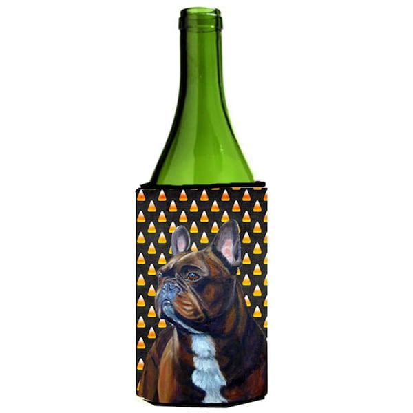 Carolines Treasures French Bulldog Halloween Portrait Wine bottle sleeve Hugger - 24 oz. - LH9081LITERK
