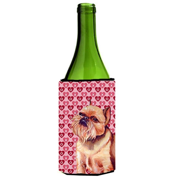 Carolines Treasures Brussels Griffon Hearts Love Valentines Day Portrait Wine Bottle  Hugger - 24 oz. - LH9134LITERK