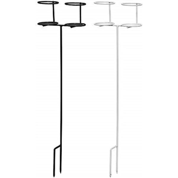 Decko Products Decko Outdoor Heavy Duty Double Beverage Holder, White/Black, 2PK - 30252