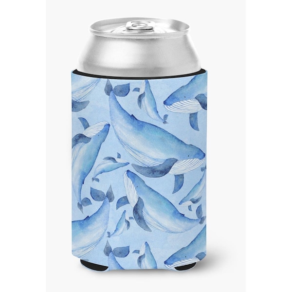 Carolines Treasures Watercolor Nautical Whales Can or Bottle Hugger - BB7575CC