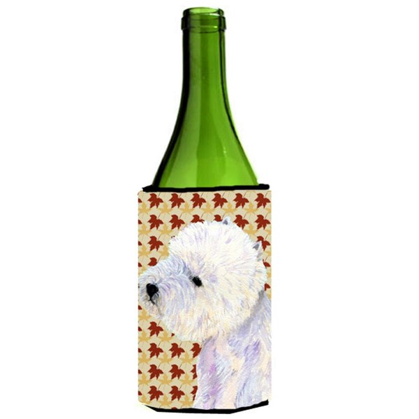Carolines Treasures Westie Fall Leaves Portrait Wine Bottle   Hugger - LH9090LITERK