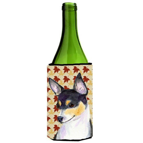 Carolines Treasures Chihuahua Fall Leaves Portrait Wine Bottle   Hugger - 24 oz. - SS4338LITERK