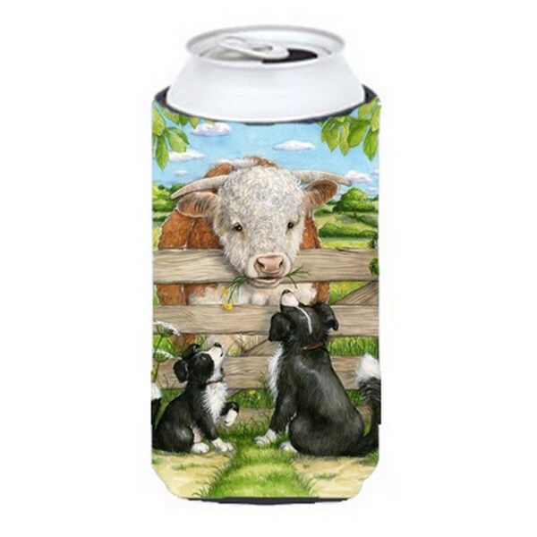 Carolines Treasures Bull & Pup Friends by Debbie Cook Tall Boy Can cooler Hugger - CDCO0378TBC