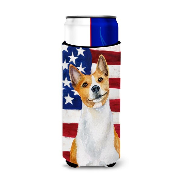 Carolines Treasures Basenji Patriotic Michelob Ultra Hugger for Slim Cans - BB9692MUK