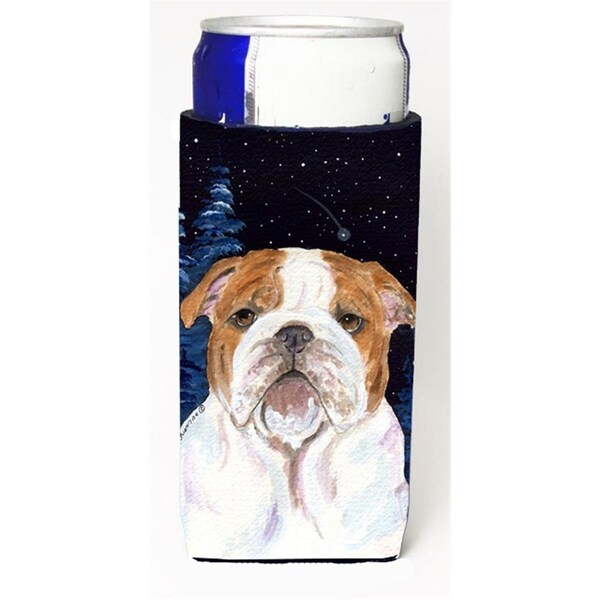 Carolines Treasures Starry Night English Bulldog Michelob Ultra bottle sleeves for slim cans 12 oz. - SS8447MUK