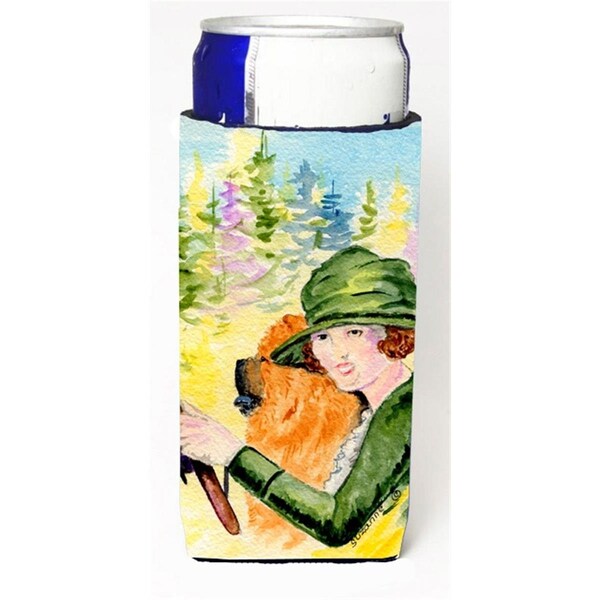 Carolines Treasures Lady Driving With Her Chow Chow Michelob Ultra bottle sleeves For Slim Cans - 12 oz. - SS8527MUK