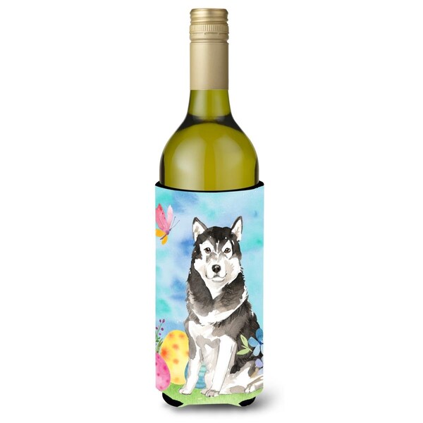 Carolines Treasures Easter Eggs Alaskan Malamute Wine Bottle Beverge Insulator Hugger - CK1909LITERK