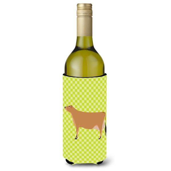Carolines Treasures Jersey Cow Green Wine Bottle Beverge Insulator Hugger - BB7655LITERK