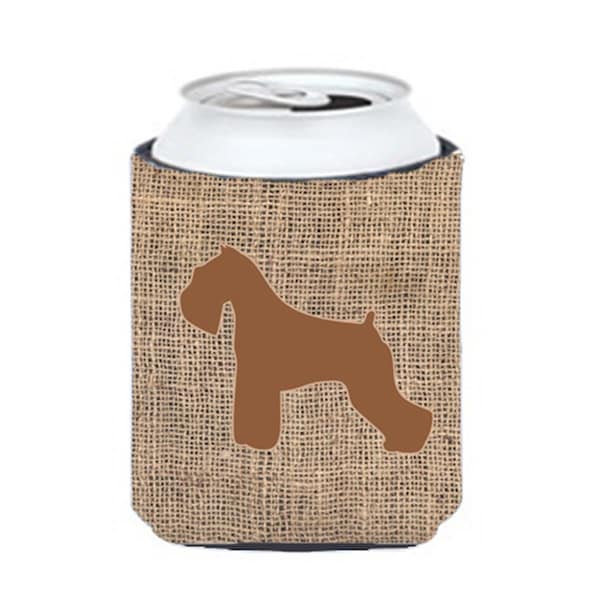 Carolines Treasures Schnauzer Burlap And Brown Can Or Bottle  Hugger - BB1073-BL-BN-CC