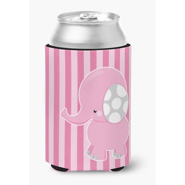 Carolines Treasures Elephant on Pink Stripes Can or Bottle Hugger - BB6955CC
