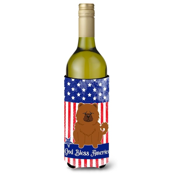 Carolines Treasures Patriotic USA Chow Chow Red Wine Bottle Beverge Insulator Hugger - BB3137LITERK