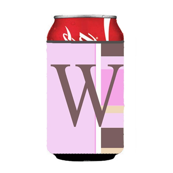Carolines Treasures Letter W Initial Monogram - Pink Stripes Can or Bottle  Hugger - CJ1005-WCC