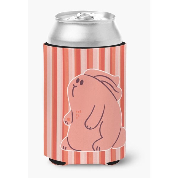 Carolines Treasures Rabbit on Pink Stripes Can or Bottle Hugger - BB7080CC