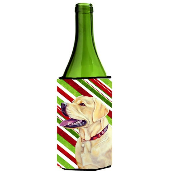 Carolines Treasures Labrador Candy Cane Holiday Christmas Wine bottle sleeve Hugger - 24 oz. - LH9248LITERK