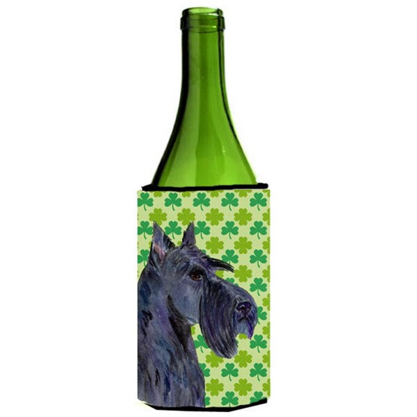 Carolines Treasures Scottish Terrier St. Patricks Day Shamrock Portrait Wine bottle sleeve Hugger - 24 oz. - SS4460LITERK