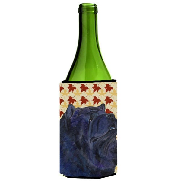 Carolines Treasures Chow Chow Fall Leaves Portrait Wine bottle sleeve Hugger - SS4355LITERK