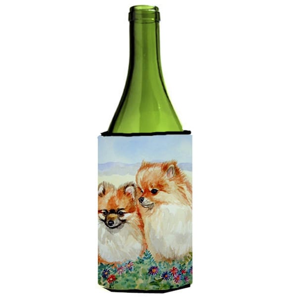 Carolines Treasures Pomeranian Wine bottle sleeve Hugger - 7262LITERK
