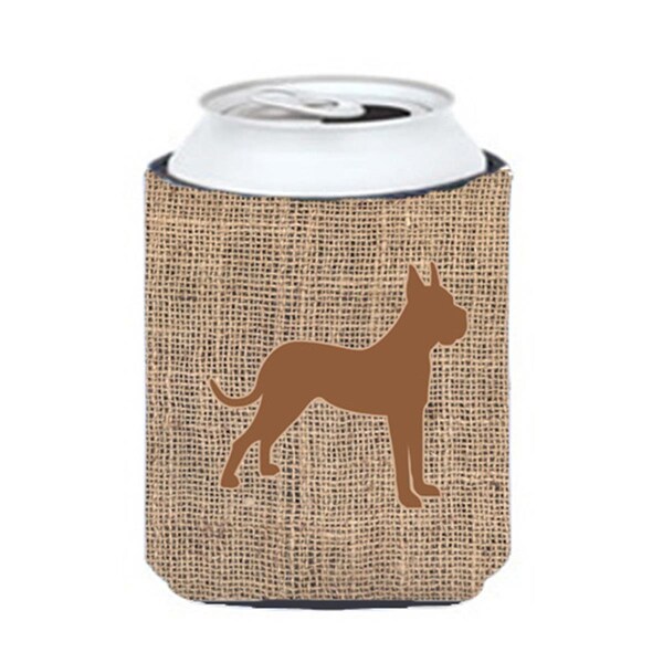 Carolines Treasures Boxer Burlap And Brown Can Or Bottle  Hugger - BB1109-BL-BN-CC